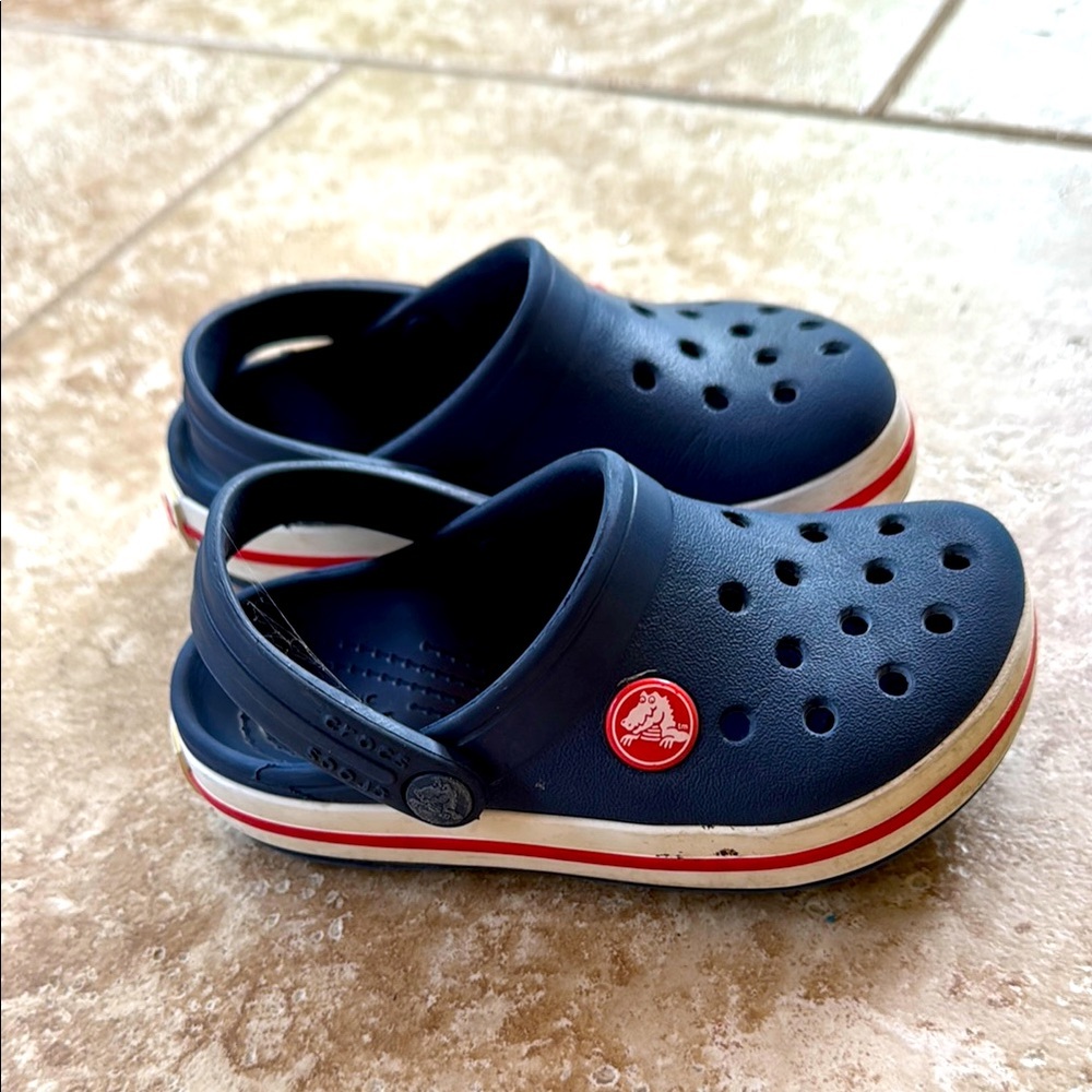 CROCS Blue and Red Water Shoes with Ventilation